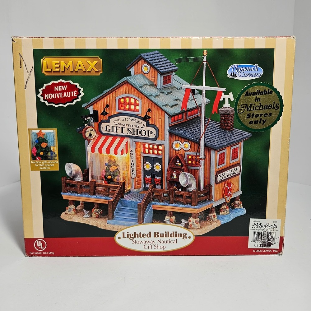 Lemax Plymouth Corners Stowaway Nautical Gift Shop Lighted Building 65363 2006